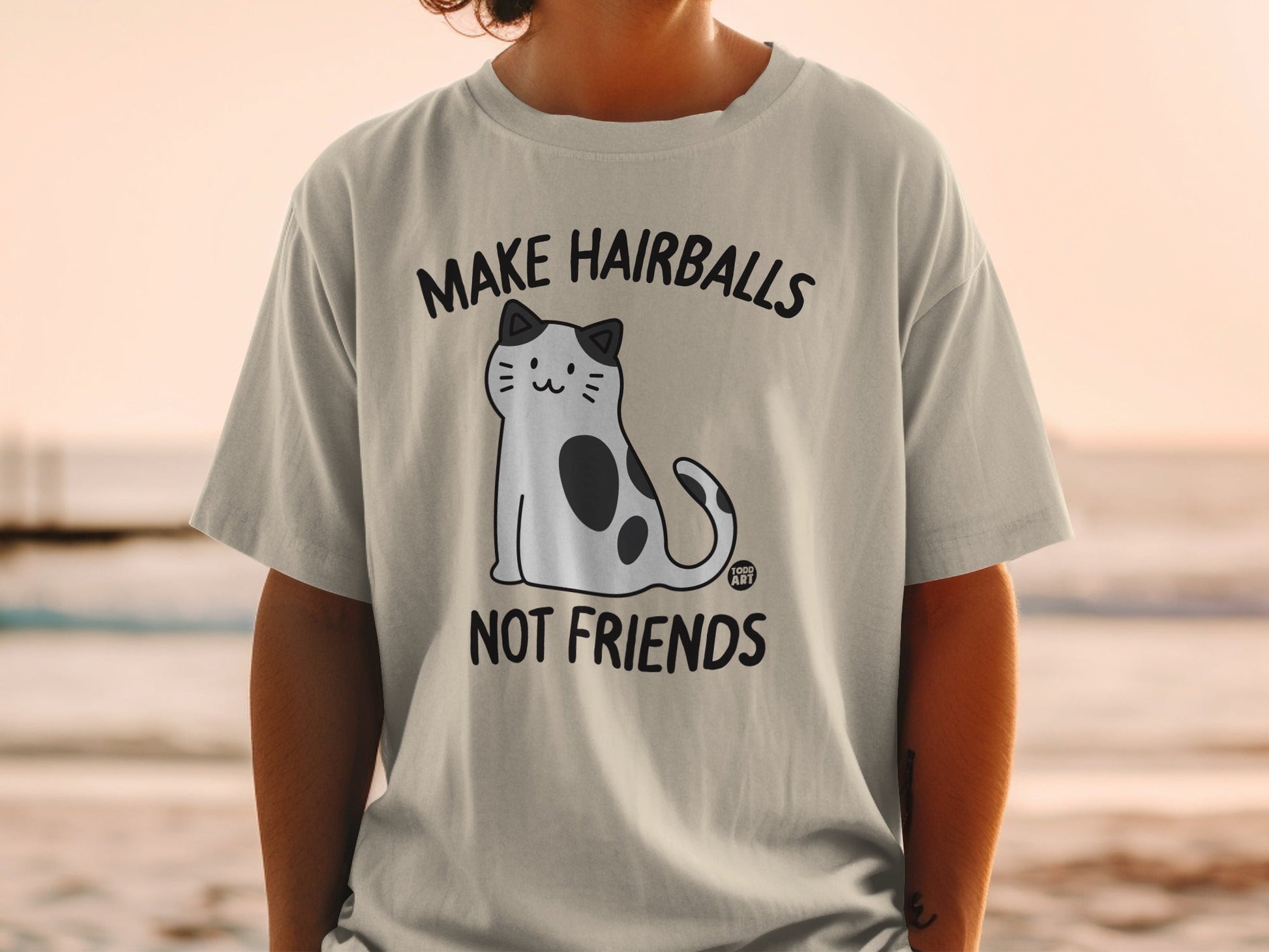 Make Hairballs Not Friends Cat Graphic T-Shirt