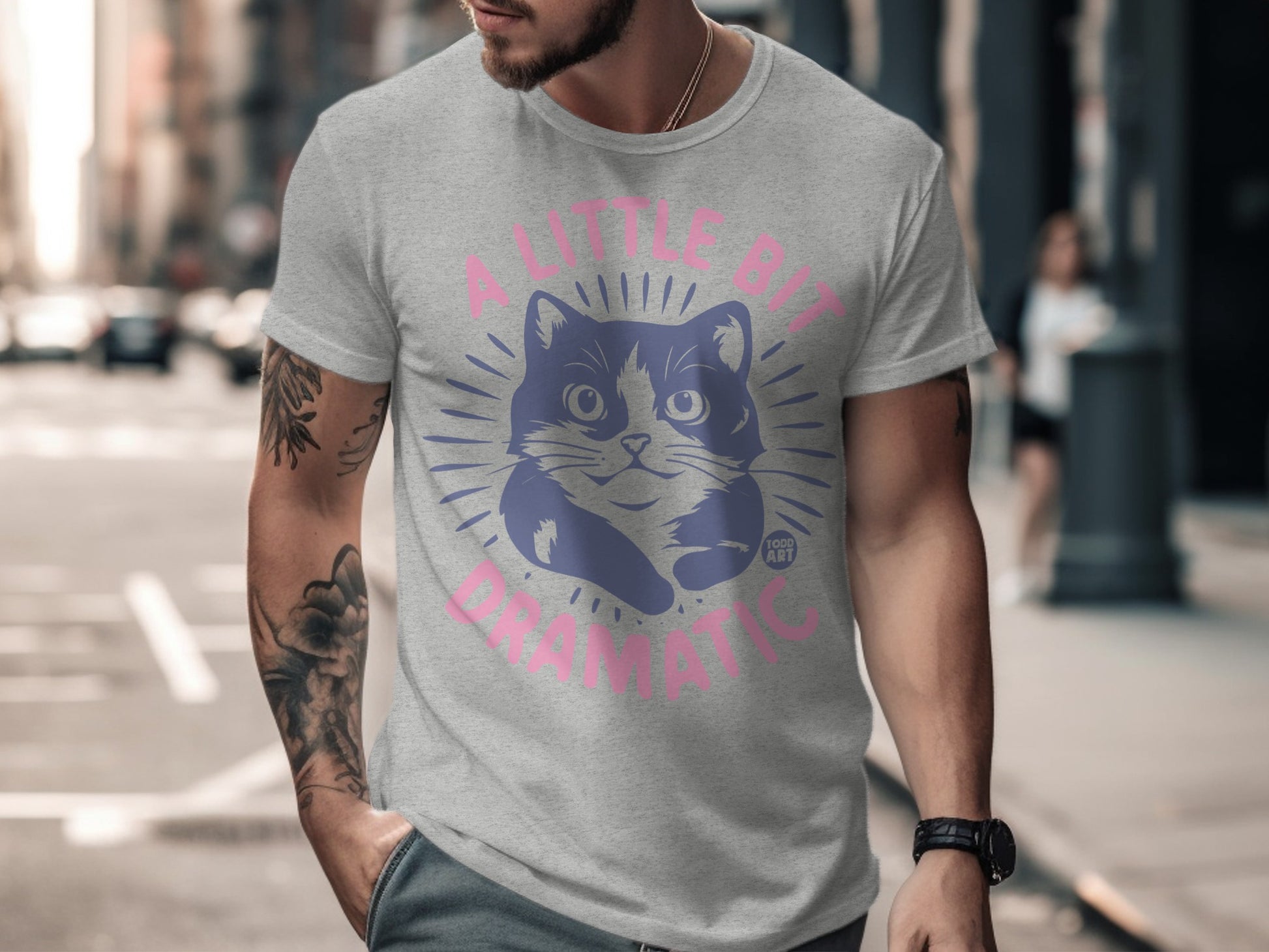 A Little Bit Dramatic Cat Graphic T-Shirt