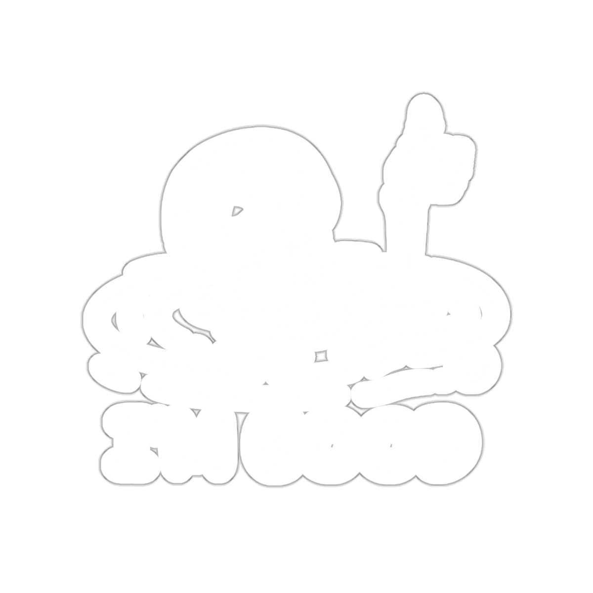 Funny Skull in Water I am Good Thumbs Up Cartoon sticker
