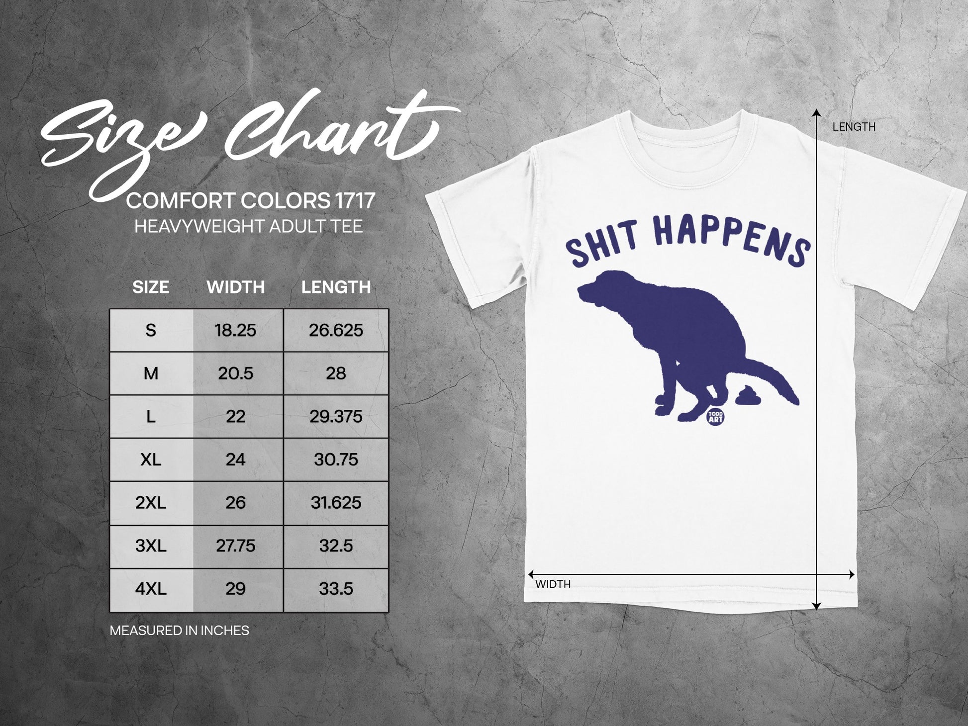 Shit Happens Dog Graphic Comfort Colors Adult Tee