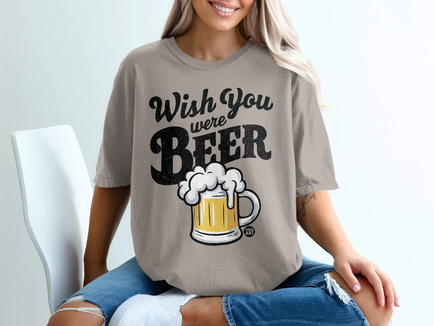 Wish You Were Beer Graphic Tee for Casual Wear