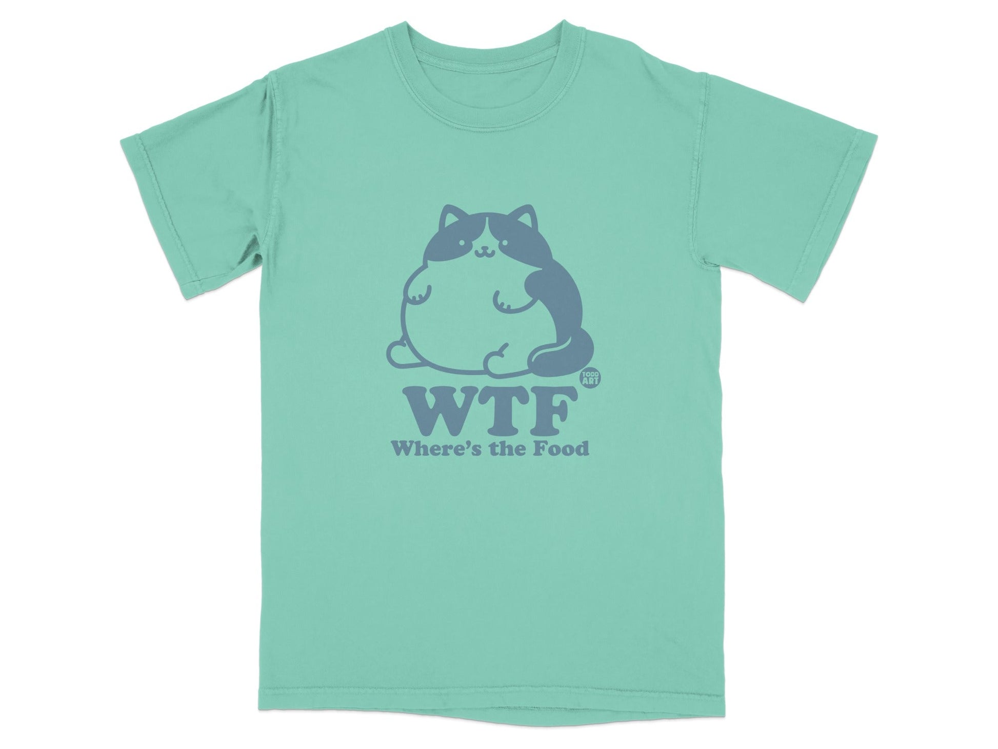 Funny Cat T-Shirt WTF Where's The Food Graphic Tee