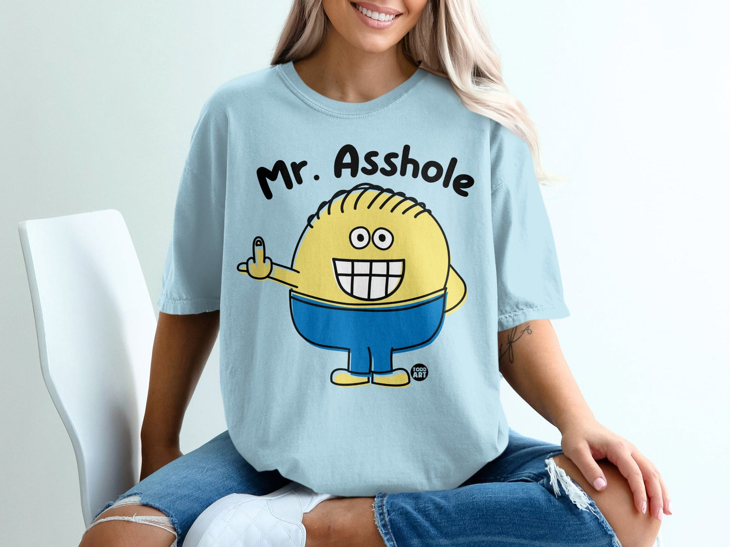 Mr. Asshole Funny Cartoon Character Graphic T-shirt