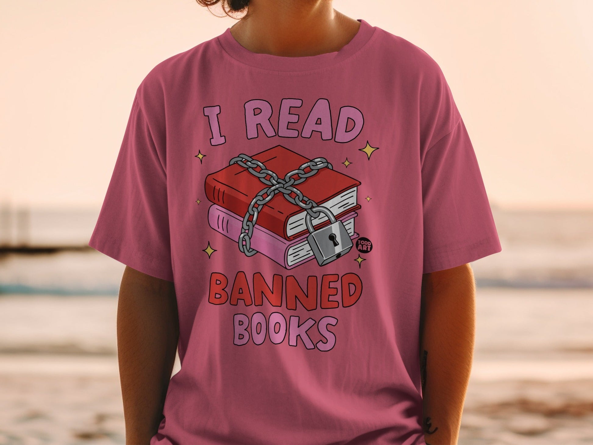 I Read Banned Books Graphic T-Shirt for Literature Lovers