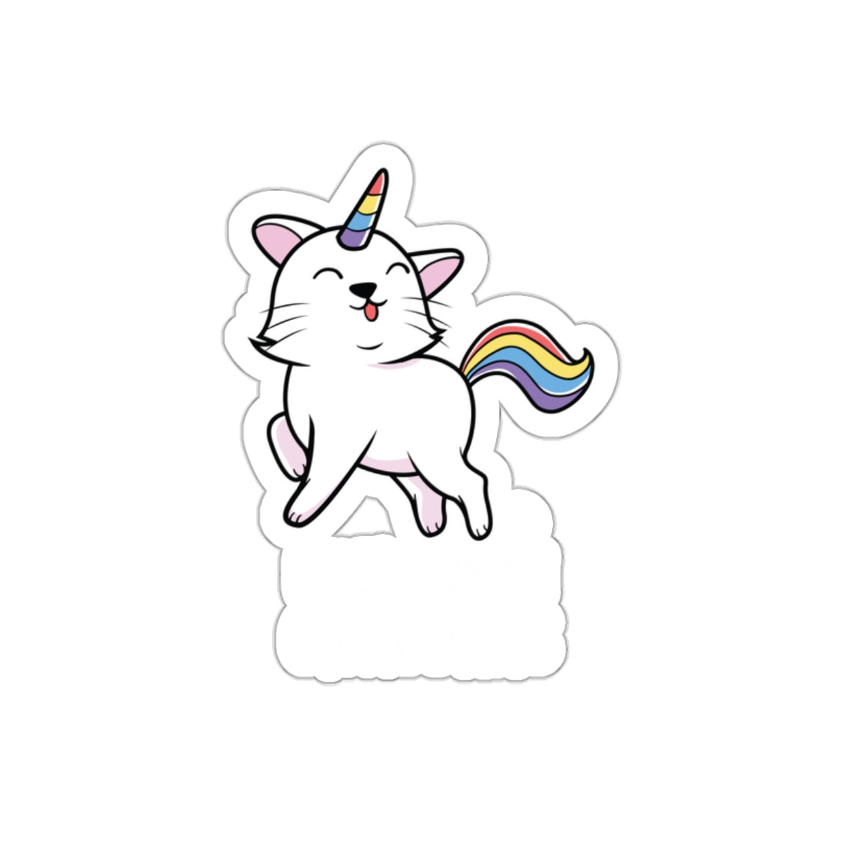 I Believe In Caticorns White Cat Unicorn Design sticker