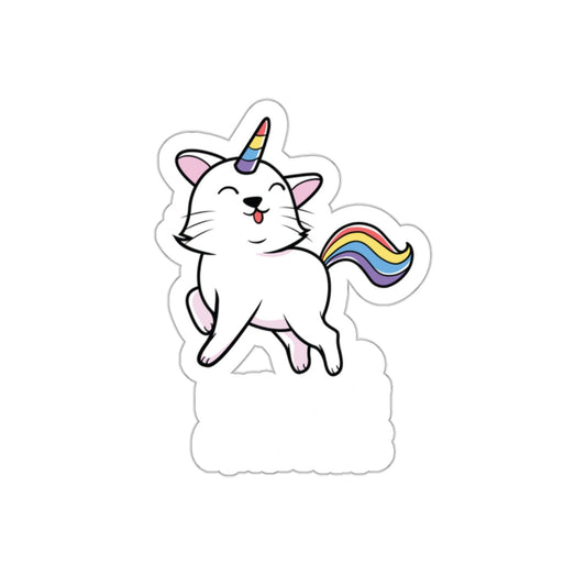 I Believe In Caticorns White Cat Unicorn Design sticker