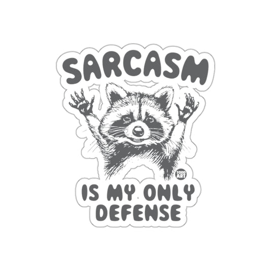 Sarcasm Is My Only Defense Raccoon Art Design sticker