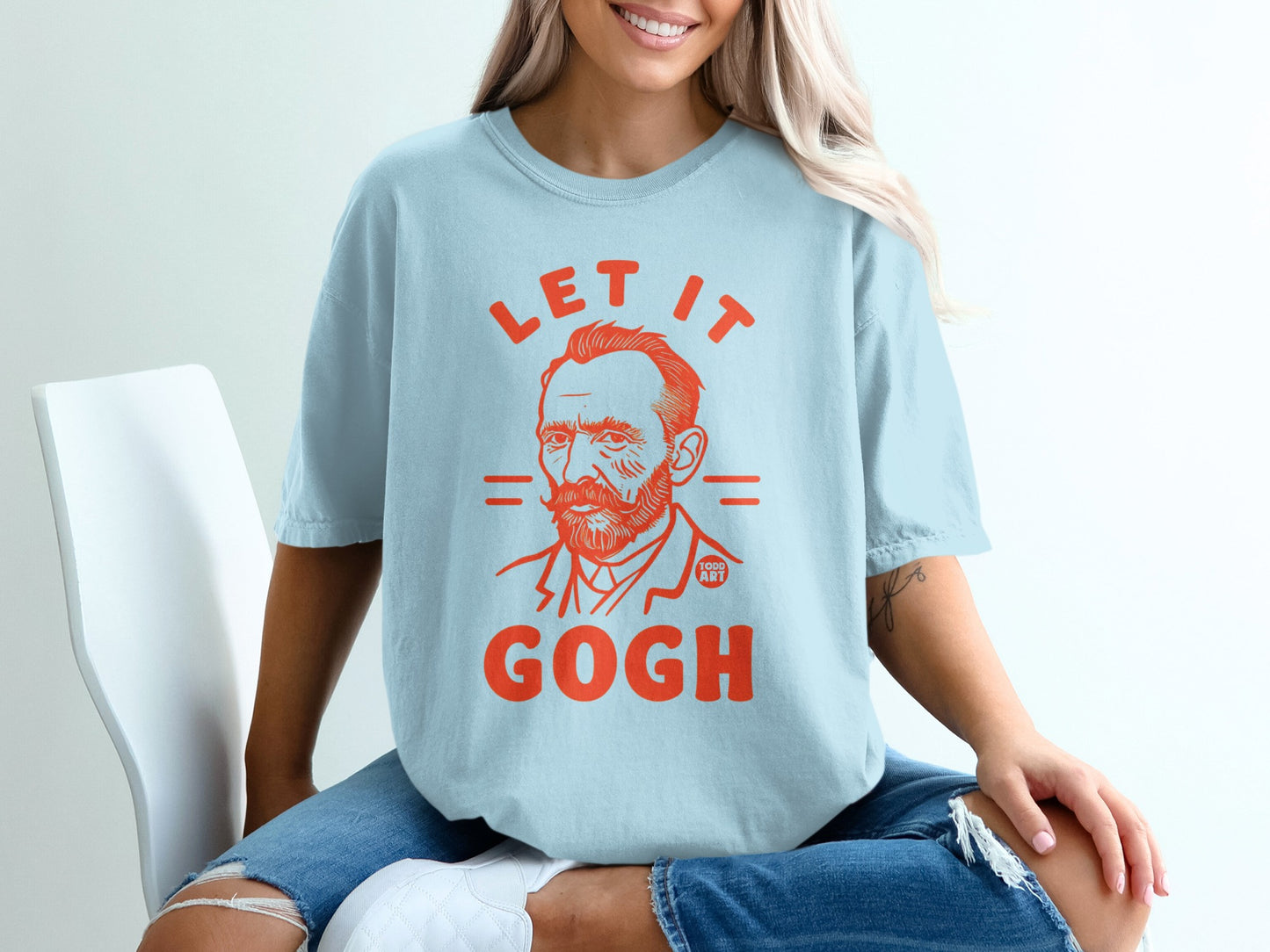 Light blue Let It Gogh Vincent Van Gogh design product type