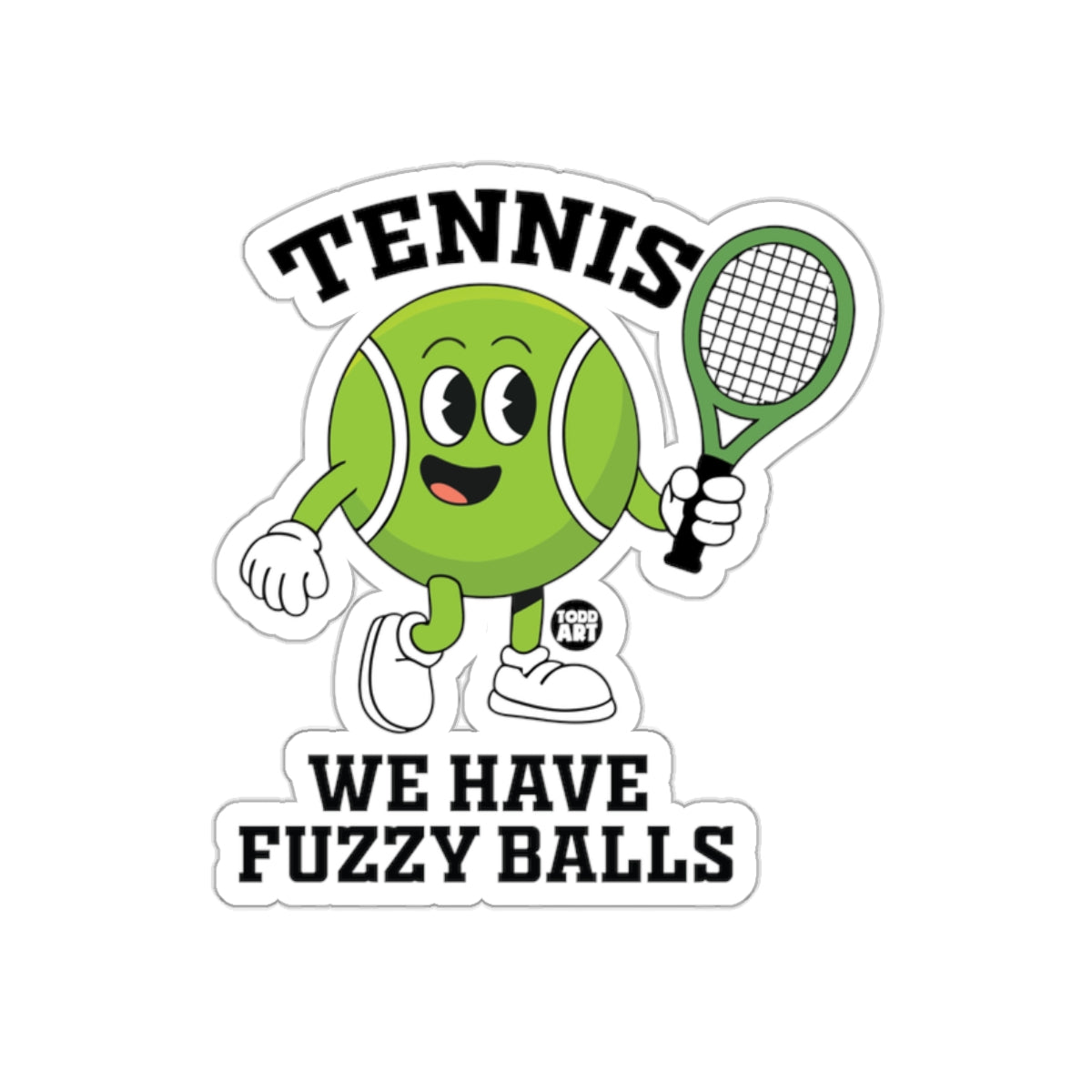 Retro Tennis We Have Fuzzy Balls Graphic Design sticker