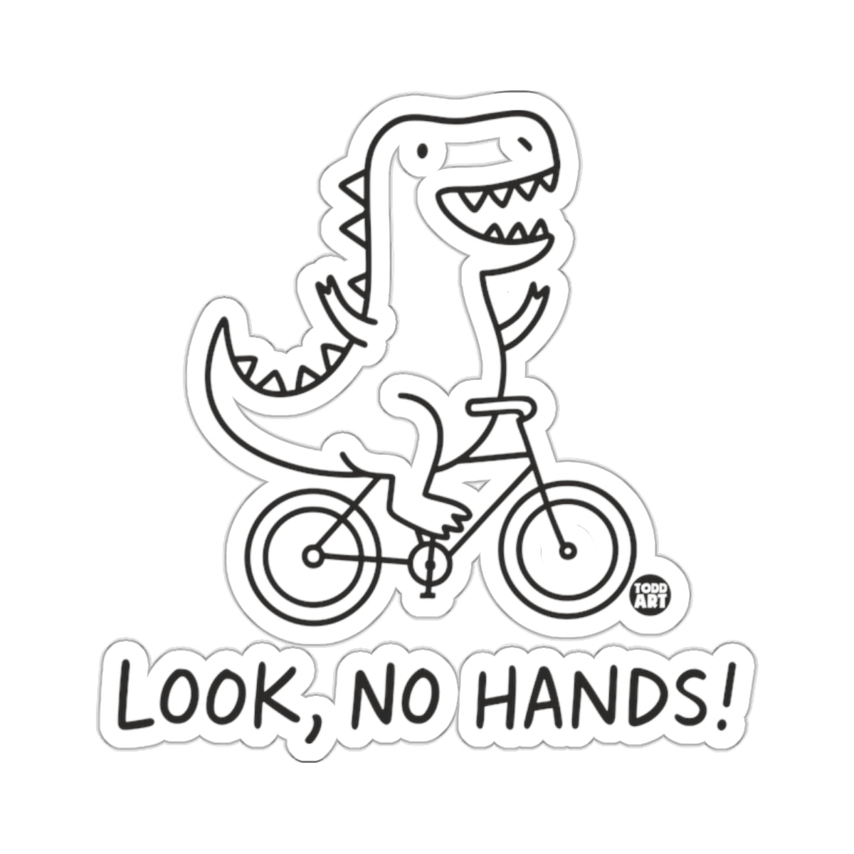Dinosaur T Rex Bike Riding Look No Hands Funny 