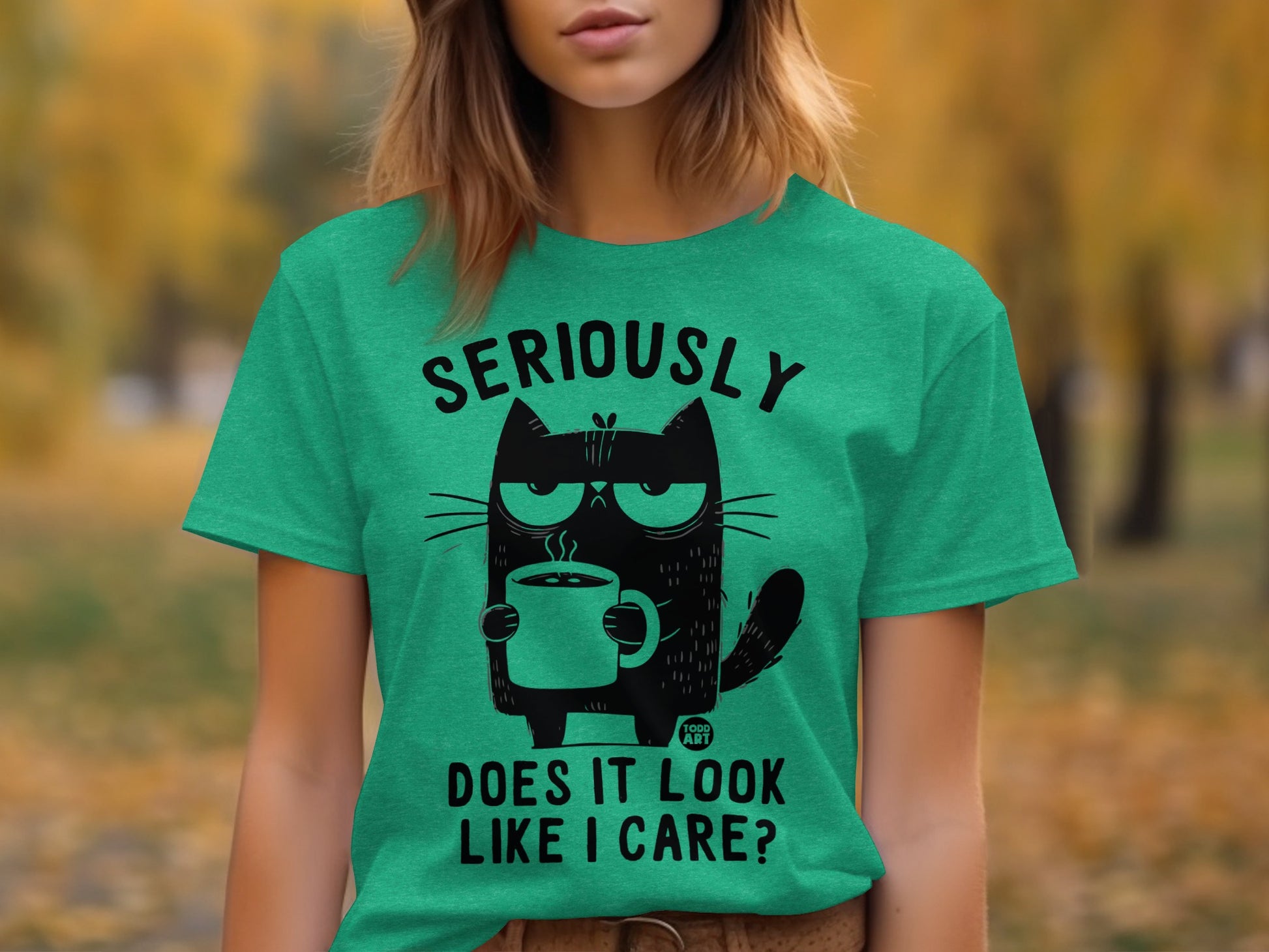 Seriously Does It Look Like I Care Cat T-Shirt