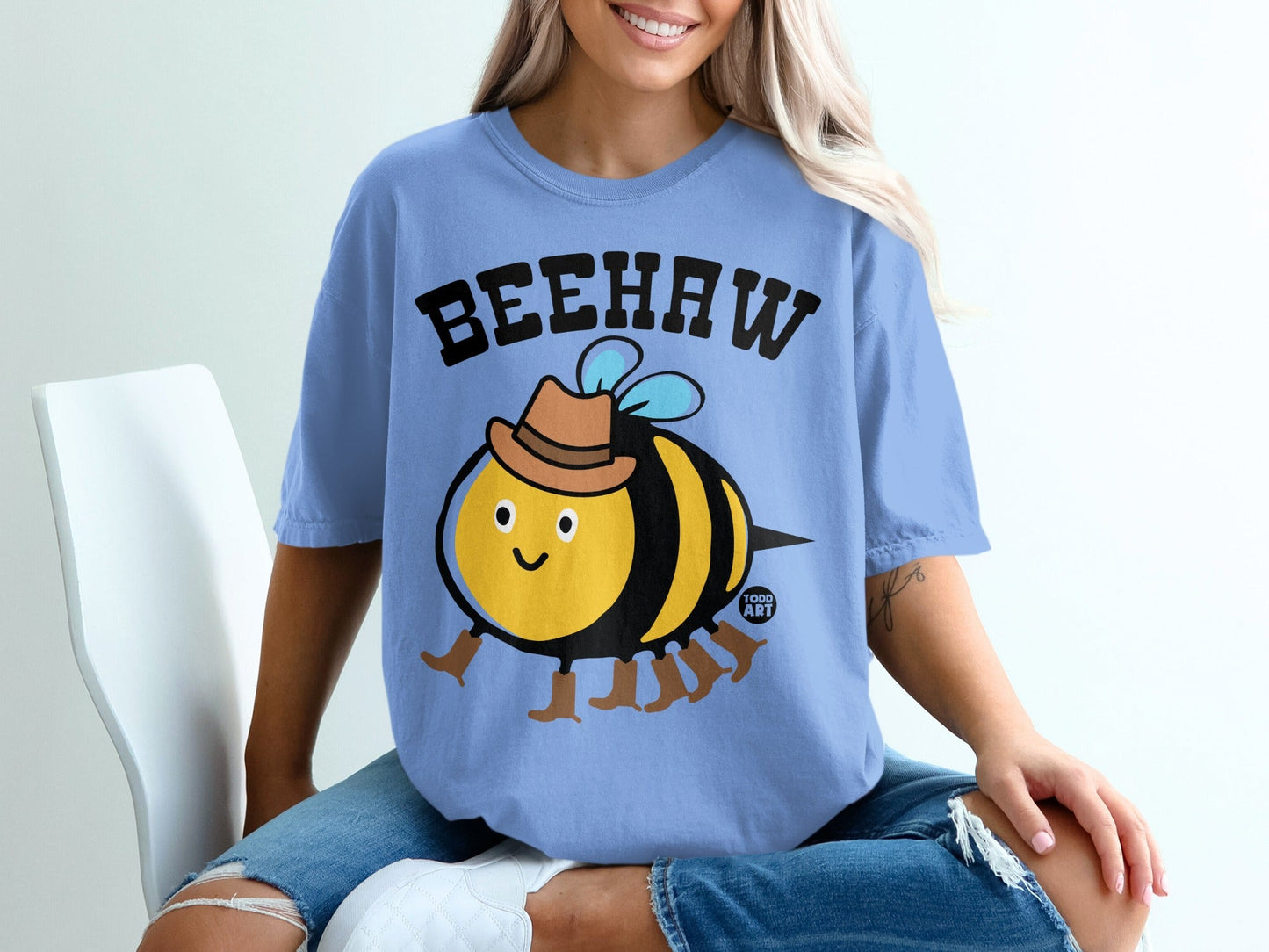 Cute Beehaw Graphic Tee with Adorable Bee Illustration