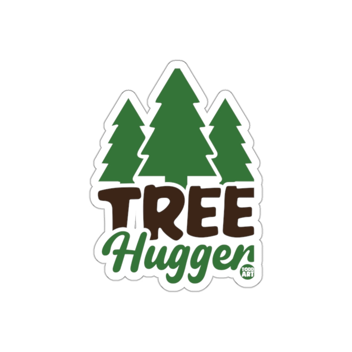 Tree Hugger With Todd Art Logo Evergreen Forest sticker
