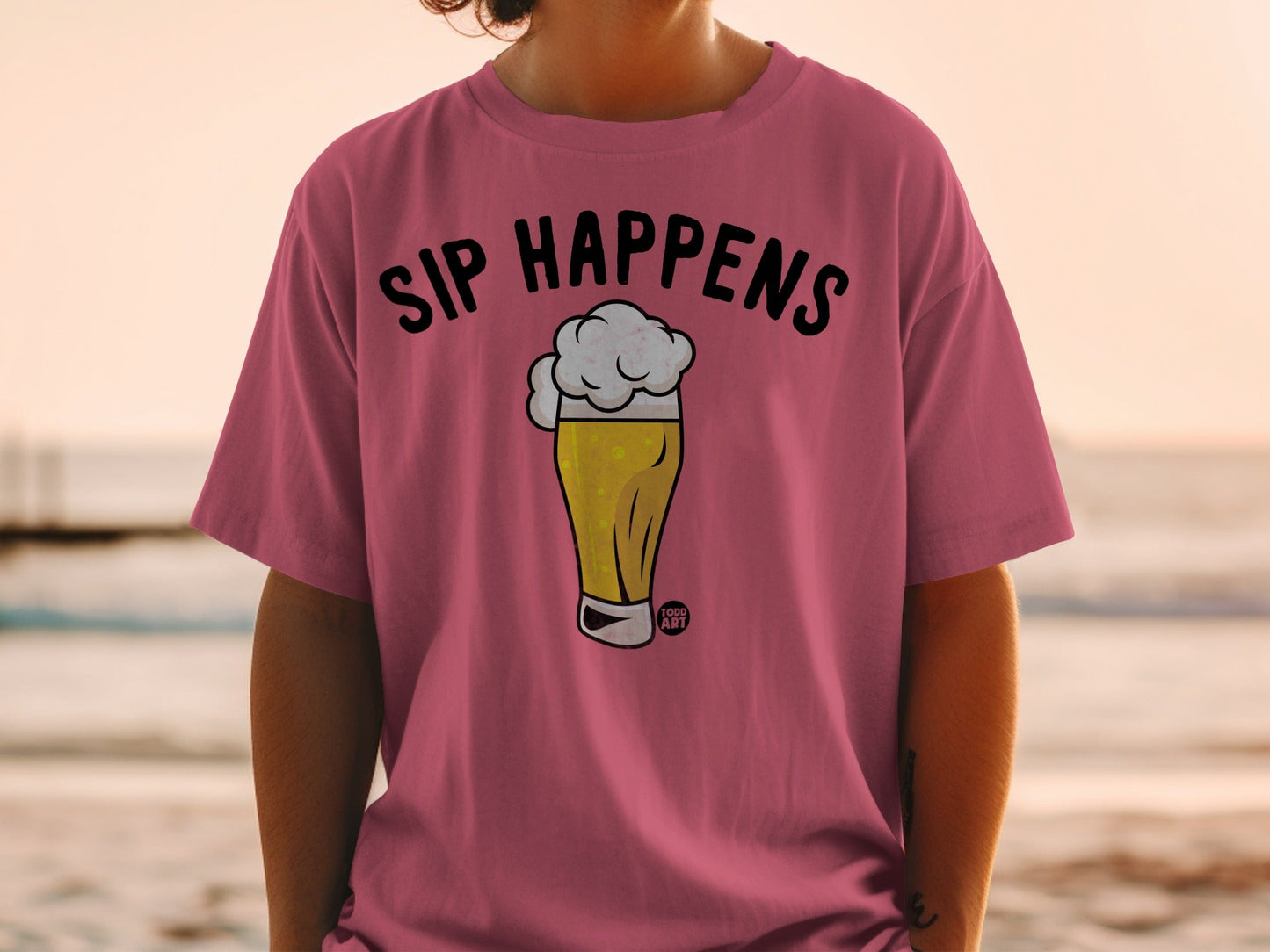 Sip Happens Funny Creative Graphic T-shirt Product