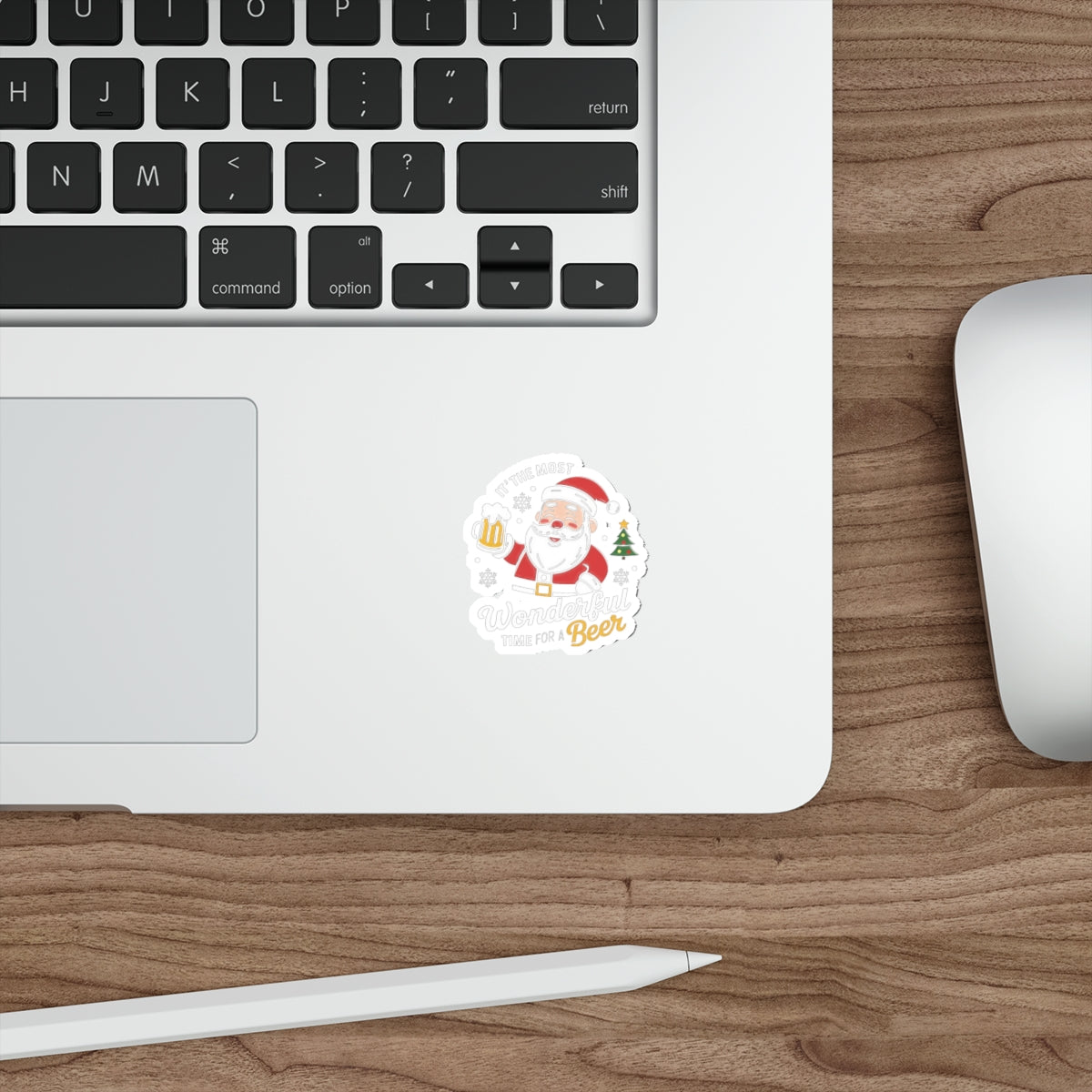 Santa Claus Christmas Wonderful Time For A Beer Sticker