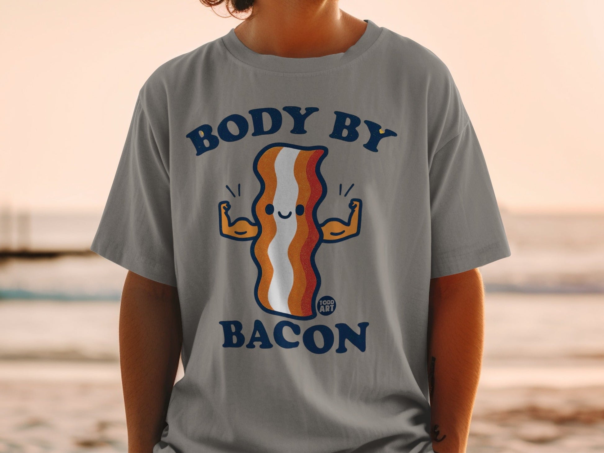 Body By Bacon Graphic Tee Shirt Funny Design