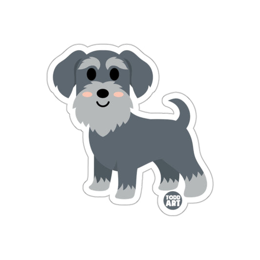 Cute Cartoon Schnauzer Dog Sticker for Kids Dogs