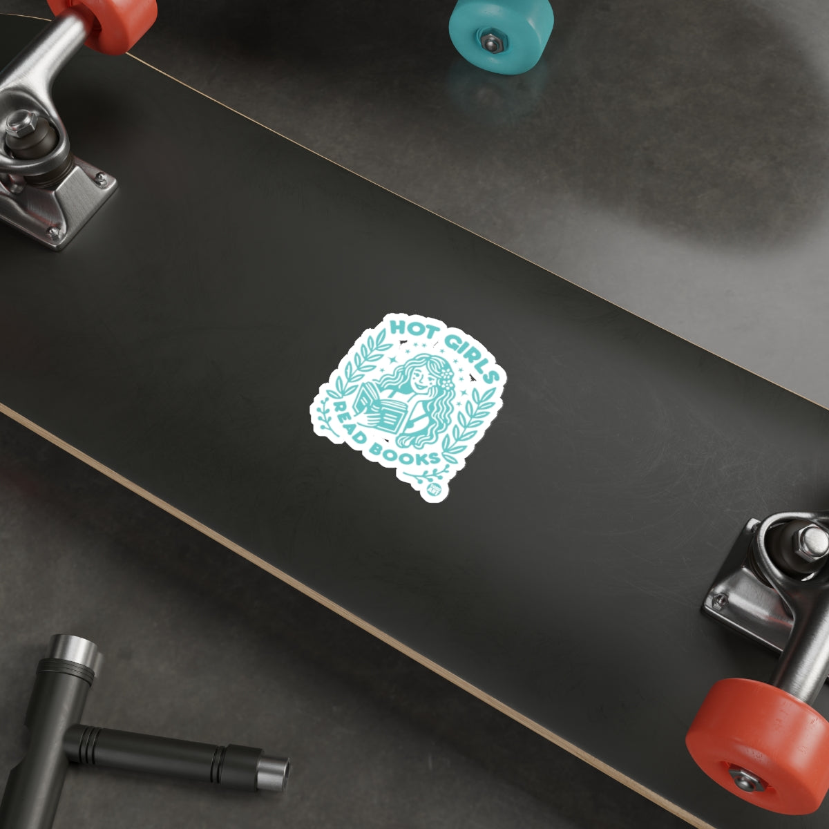Fashionable Hot Girls Read Books Sticker Skateboard