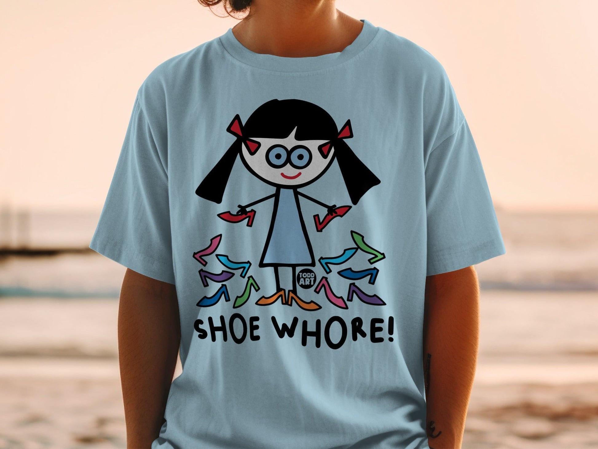 Cartoon Girl Shoe Whore Graphic T-shirt Product
