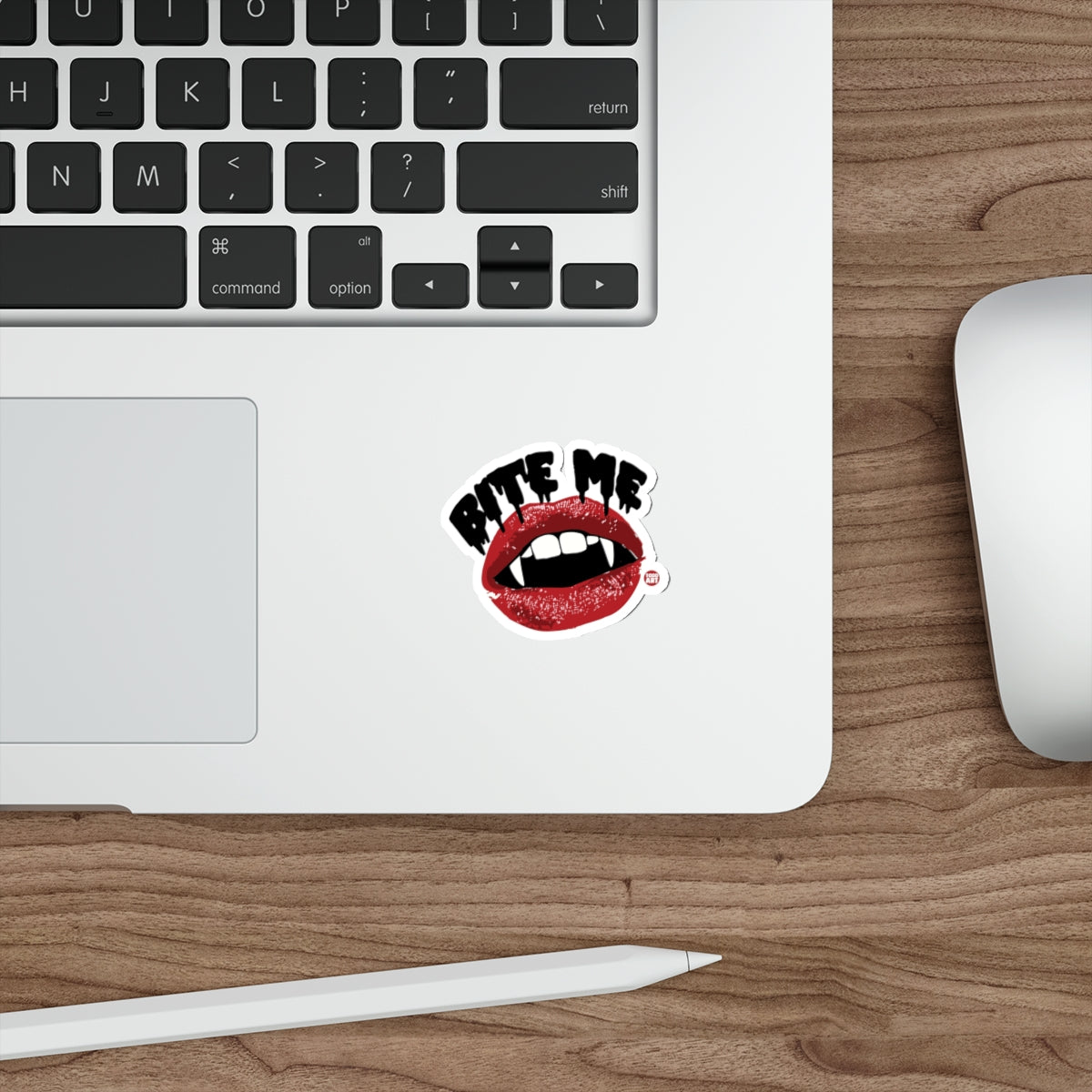 Bite Me Text Vampire Fangs Lips Sticker 