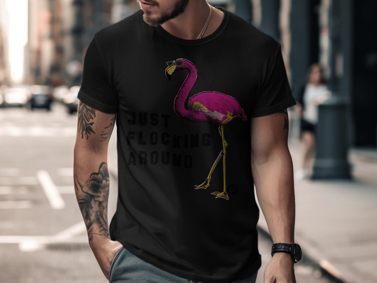 Just Flocking Around Flamingo Graphic T-shirt