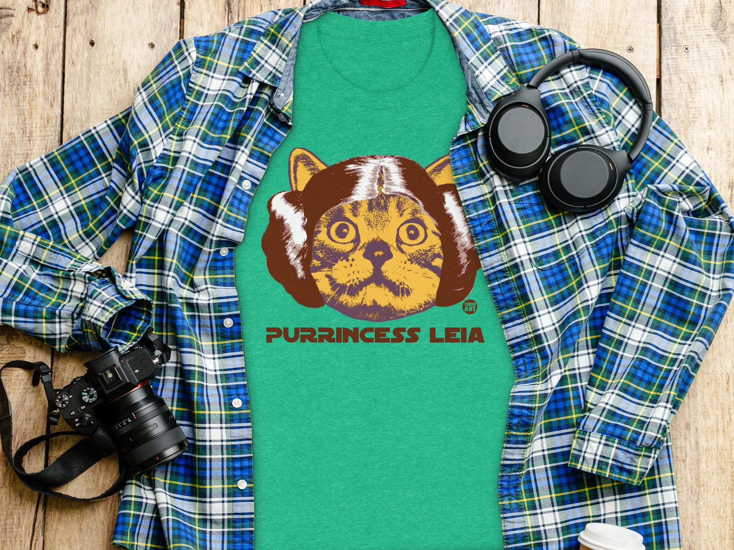 Purrincess Leia Cat Graphic T-Shirt for Cat Lovers