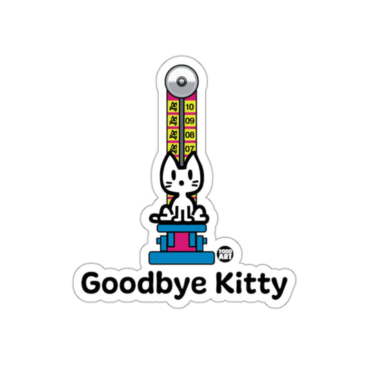 Goodbye Kitty Sticker with Retro Arcade Design