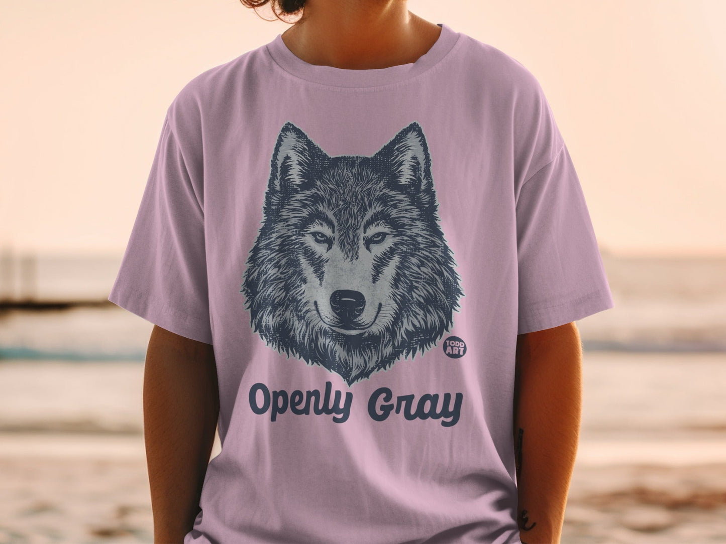 Openly Gray Todd Art Wolf Graphic T-Shirt