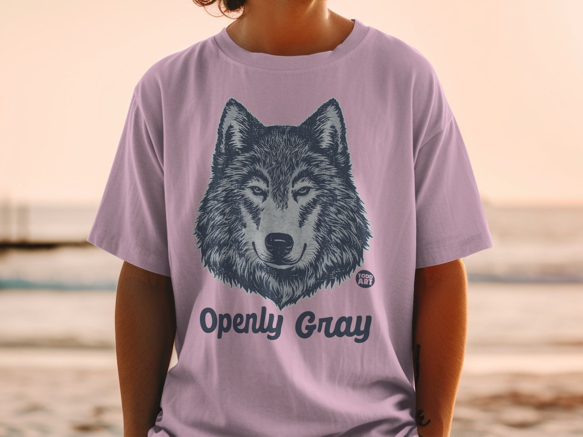 Openly Gray Todd Art Wolf Graphic T-Shirt