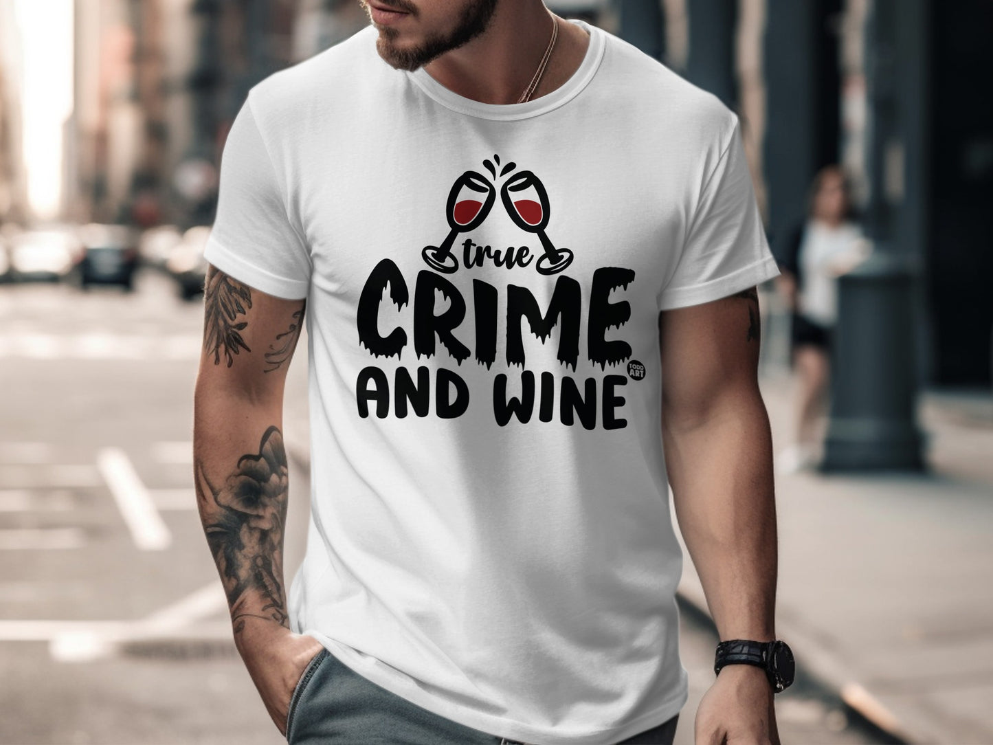 True Crime and Wine Graphic Tee for Casual Wear