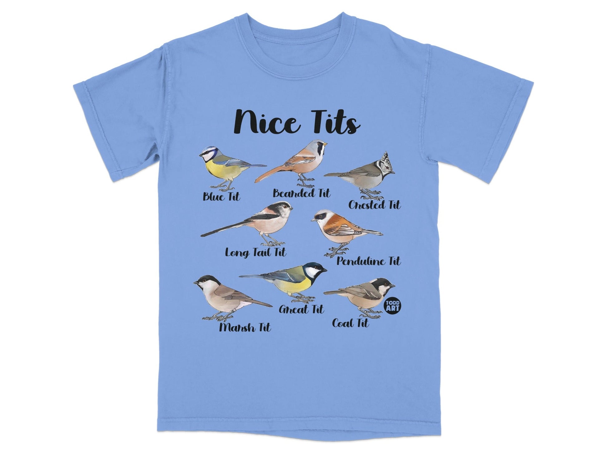 Nice Tits Blue Marsh Bearded Crested Long Tail Great T-Shirt
