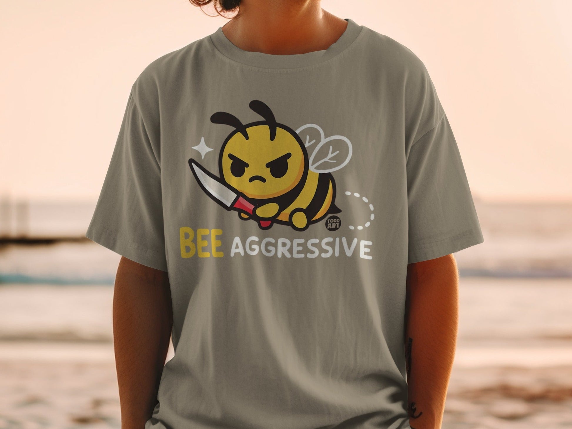 Bee Aggressive Todd Art Cute Graphic T-Shirt Product