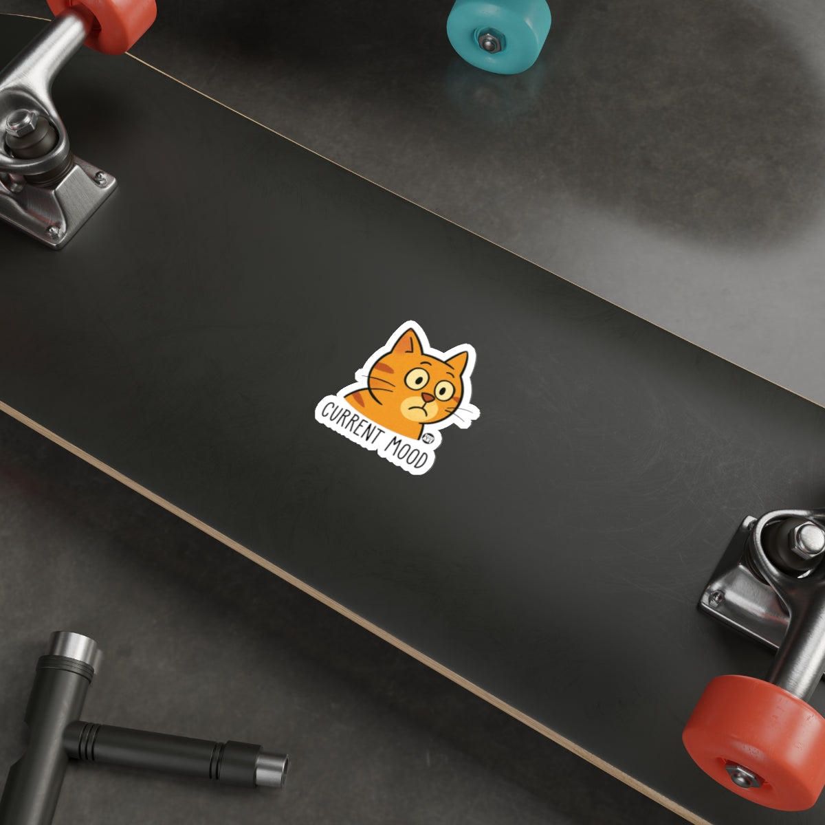 Orange Cat Current Mood from Todd Art Unique sticker