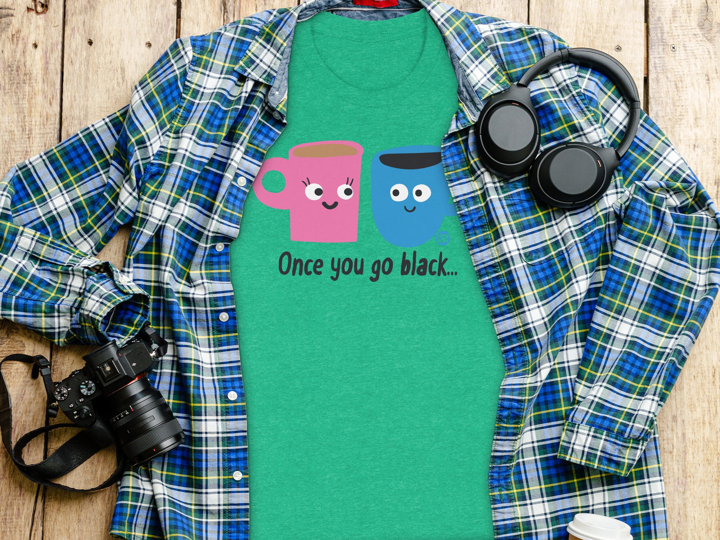 Once You Go Black Cartoon Mug Design T-Shirt