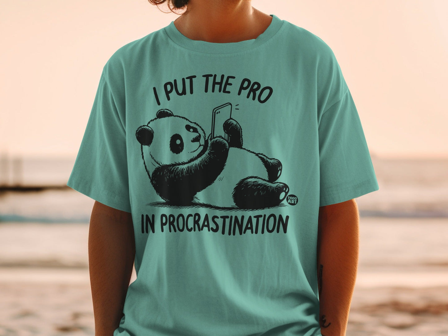 I Put The Pro In Procrastination Panda T-Shirt