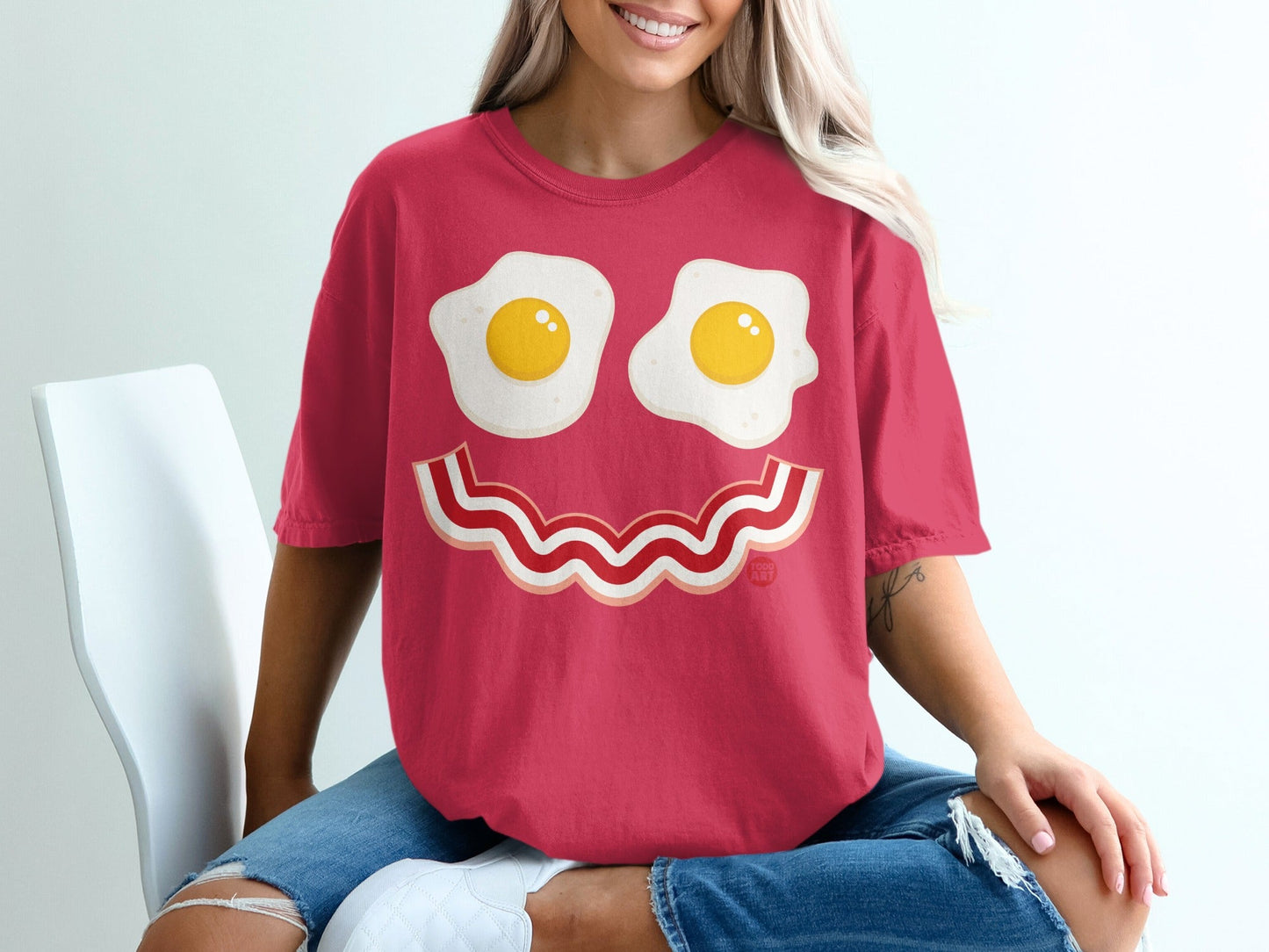 Fun Breakfast Smile Graphic Tee T-shirt for Quirky Style
