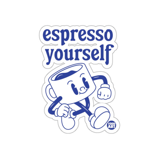 Espresso Yourself Cute Cartoon Coffee Sticker