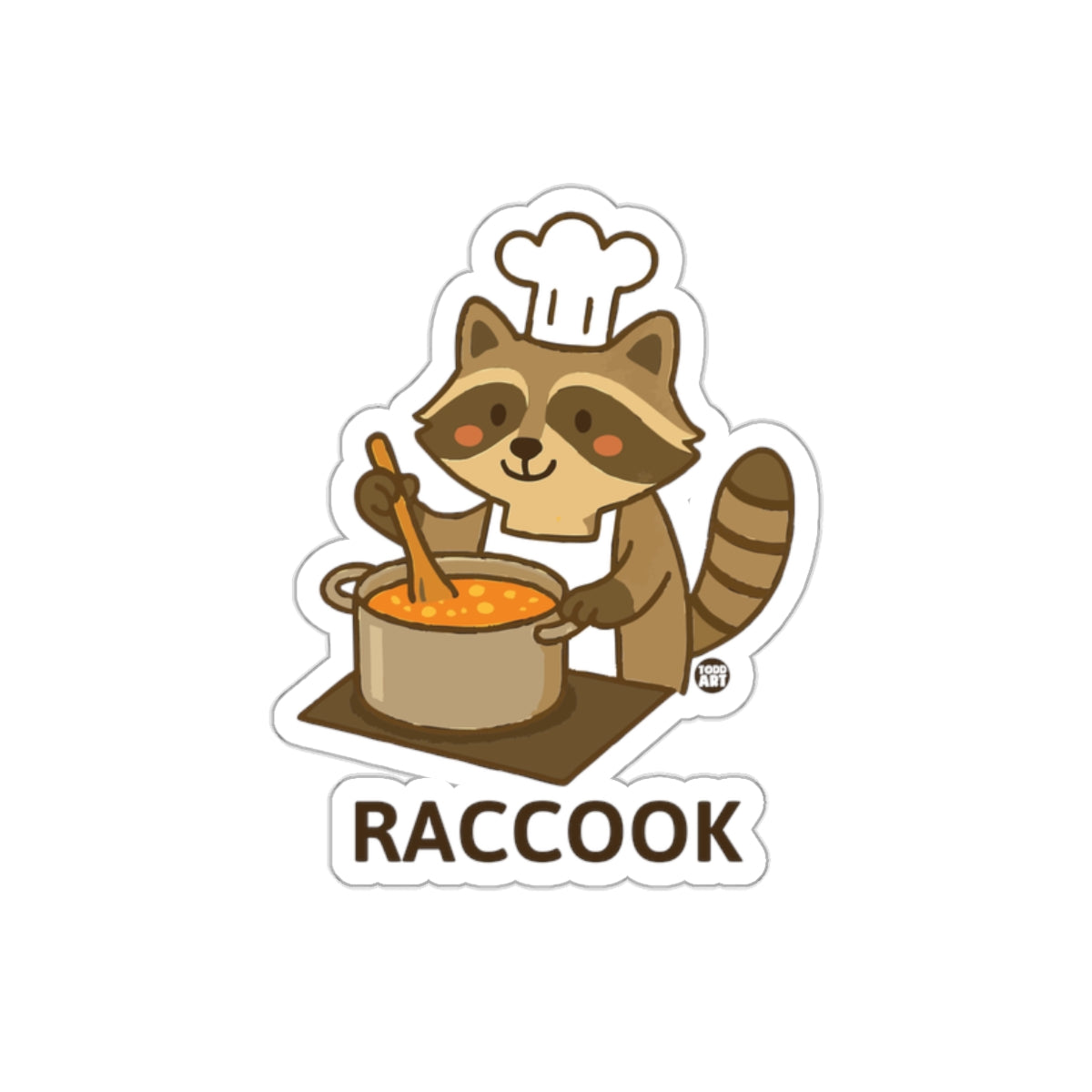 Raccoon Chef Cooking Food Todd Art Cartoon Character sticker