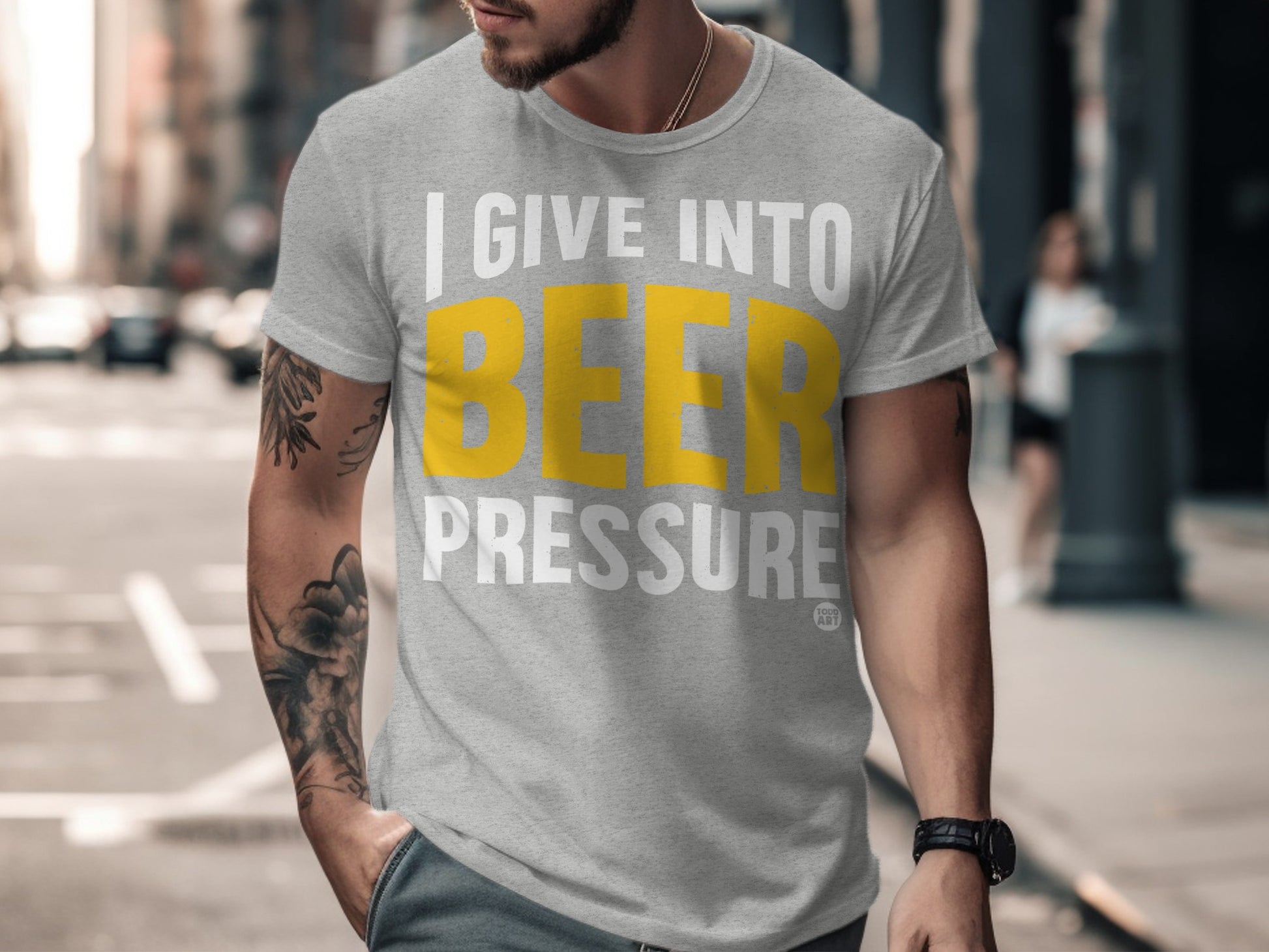 I Give Into Beer Pressure Humorous Casual T-Shirt