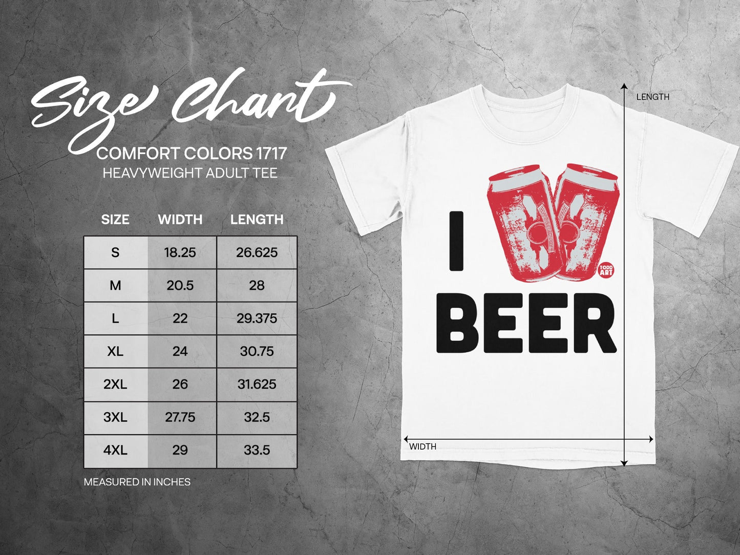 I Love Beer Graphic White Tee Shirt