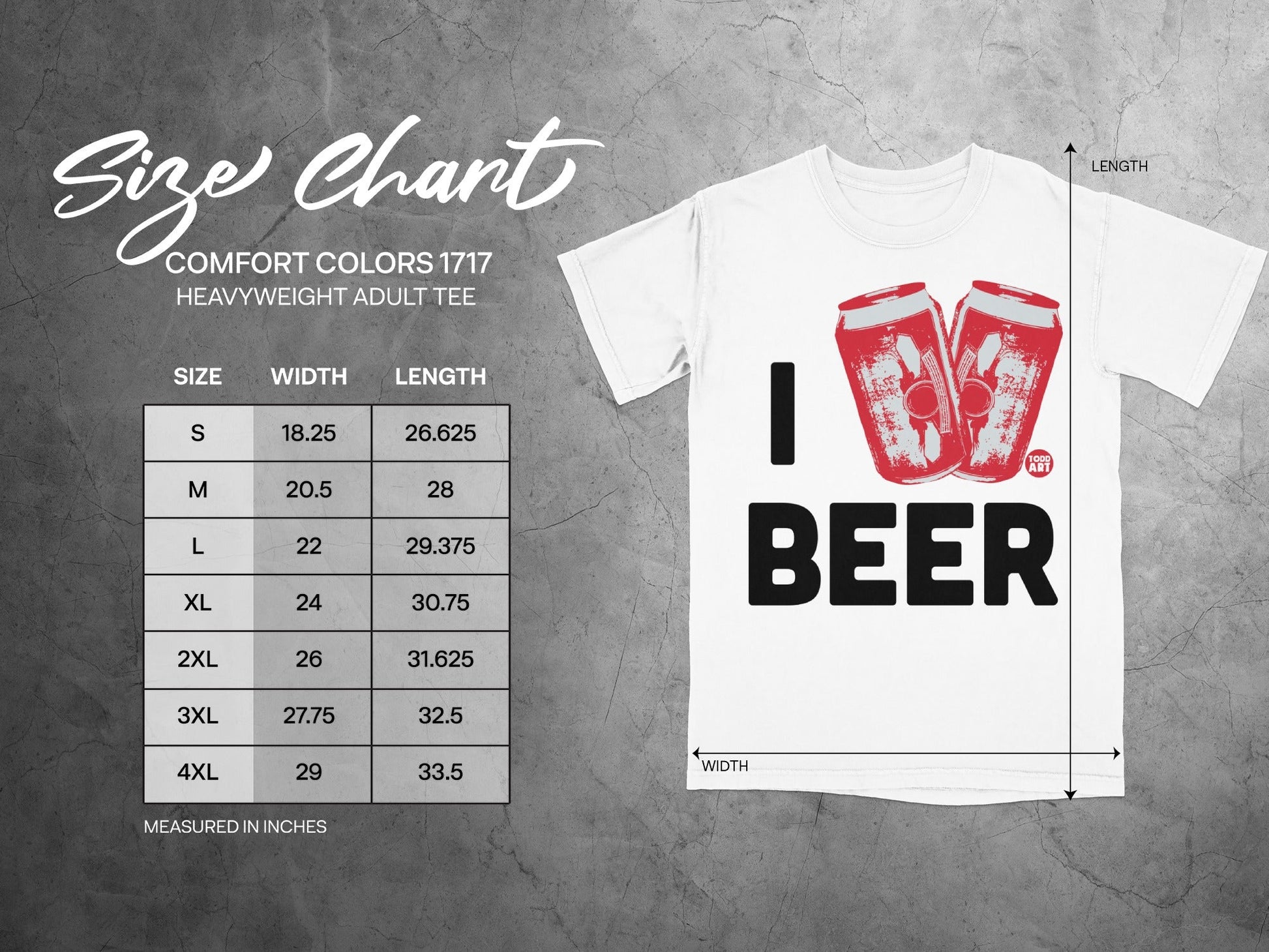 I Love Beer Graphic White Tee Shirt