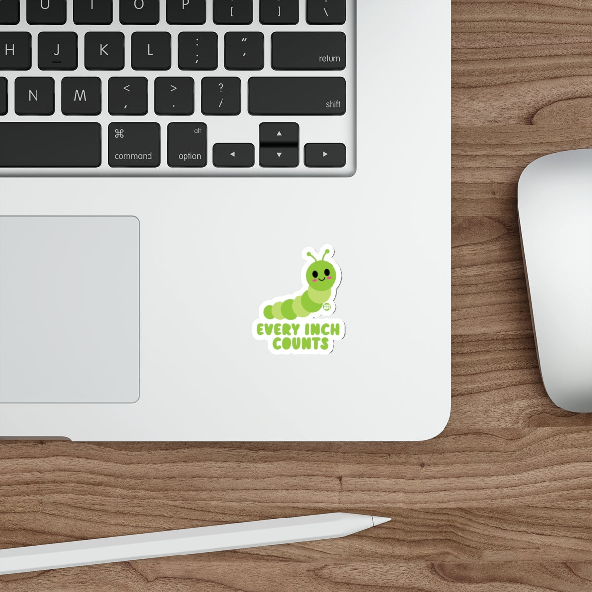 Green Inch Counting Caterpillar Sticker