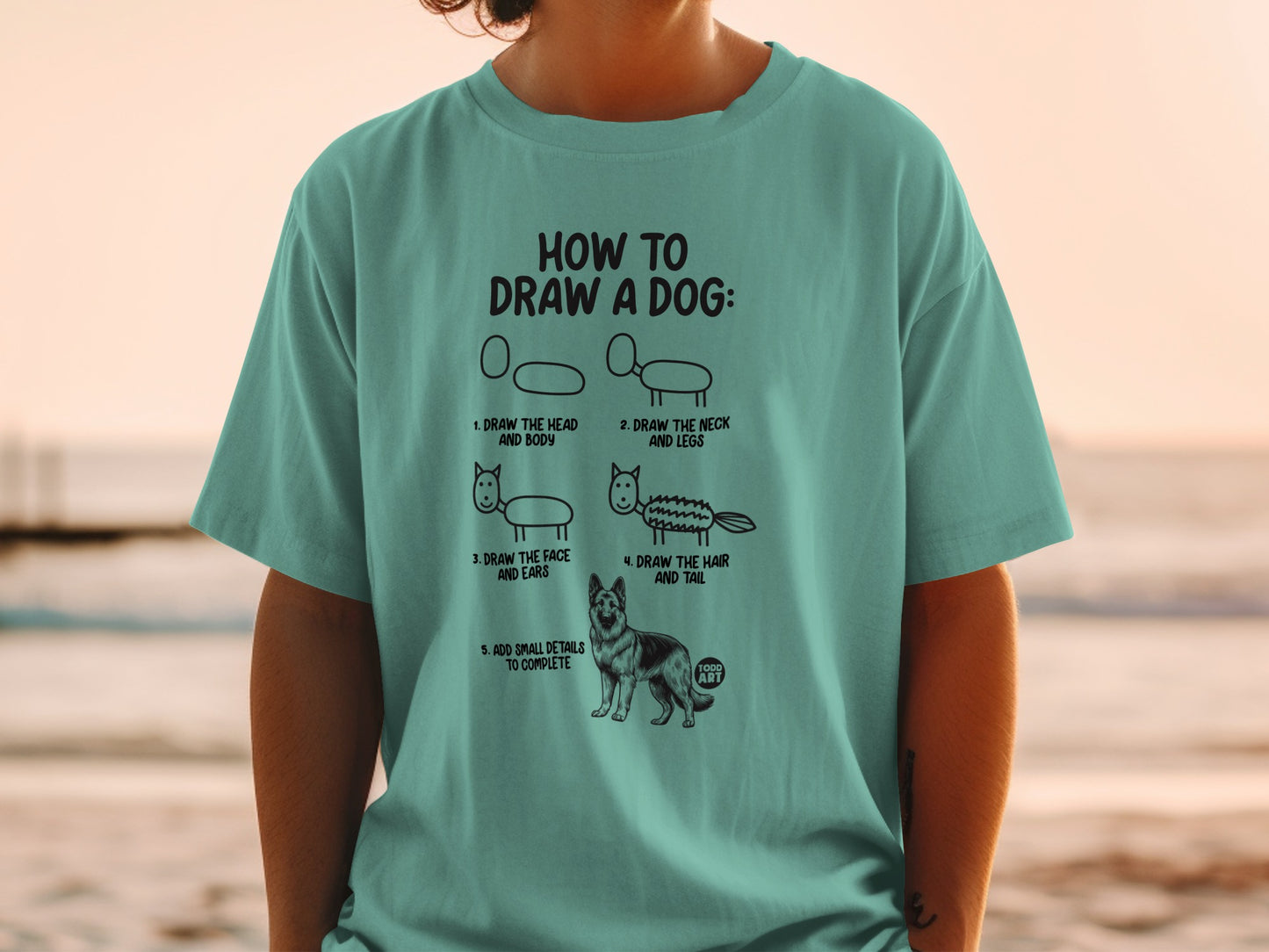 How To Draw A Dog Step by Step Instructional Shirt