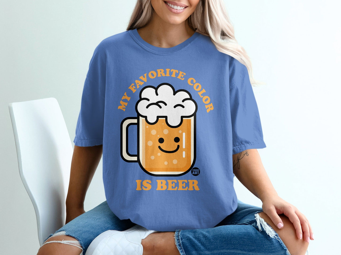 My Favorite Color Is Beer Graphic T-Shirt for Beer Lovers