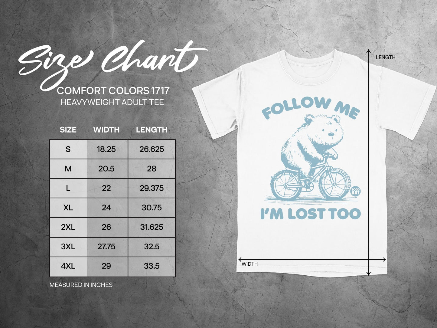 Follow Me I'm Lost Too Bear Biking Graphic Tee