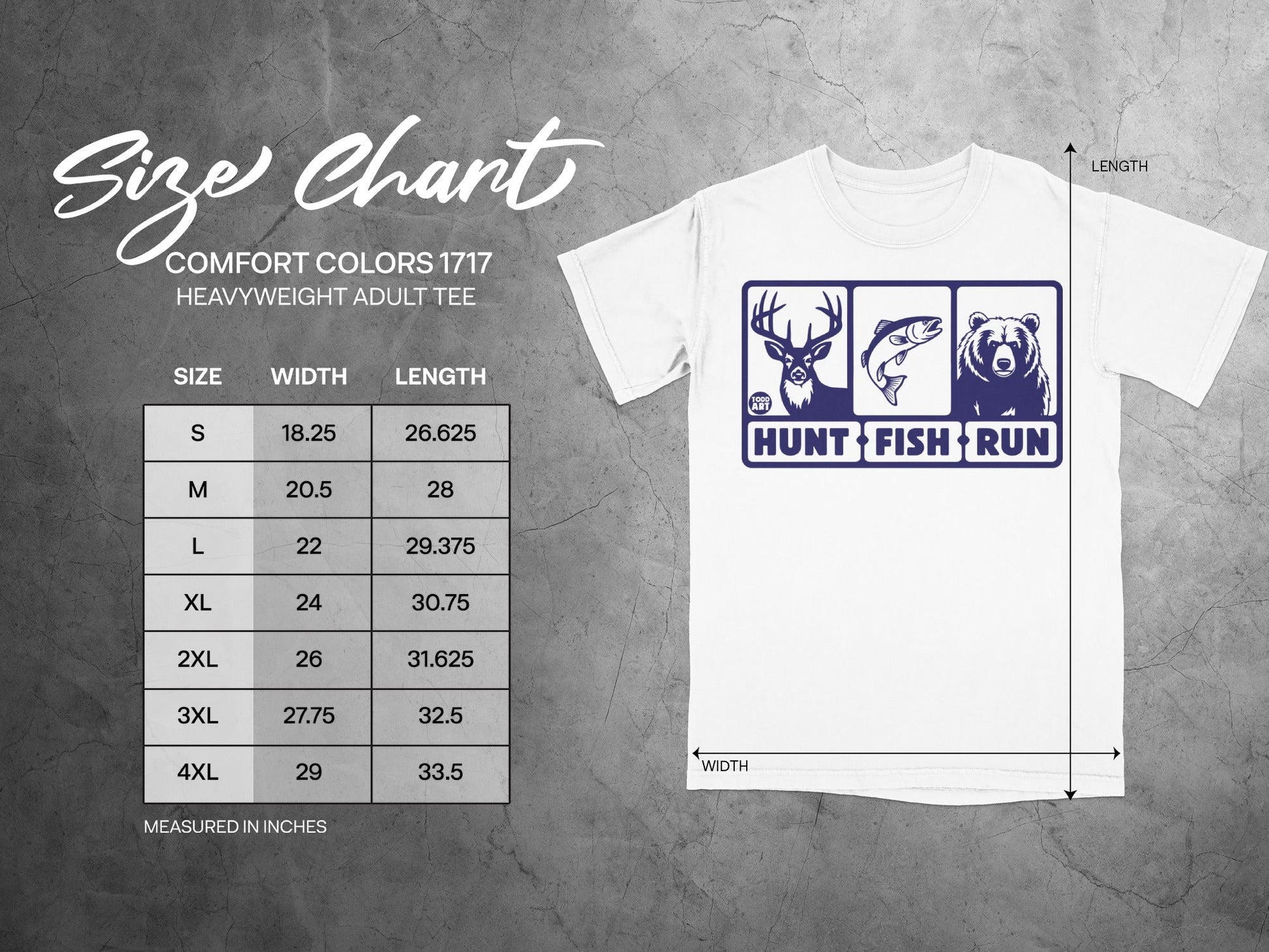 Hunt Fish Run Graphic Comfort Colors 1717 Adult Tee