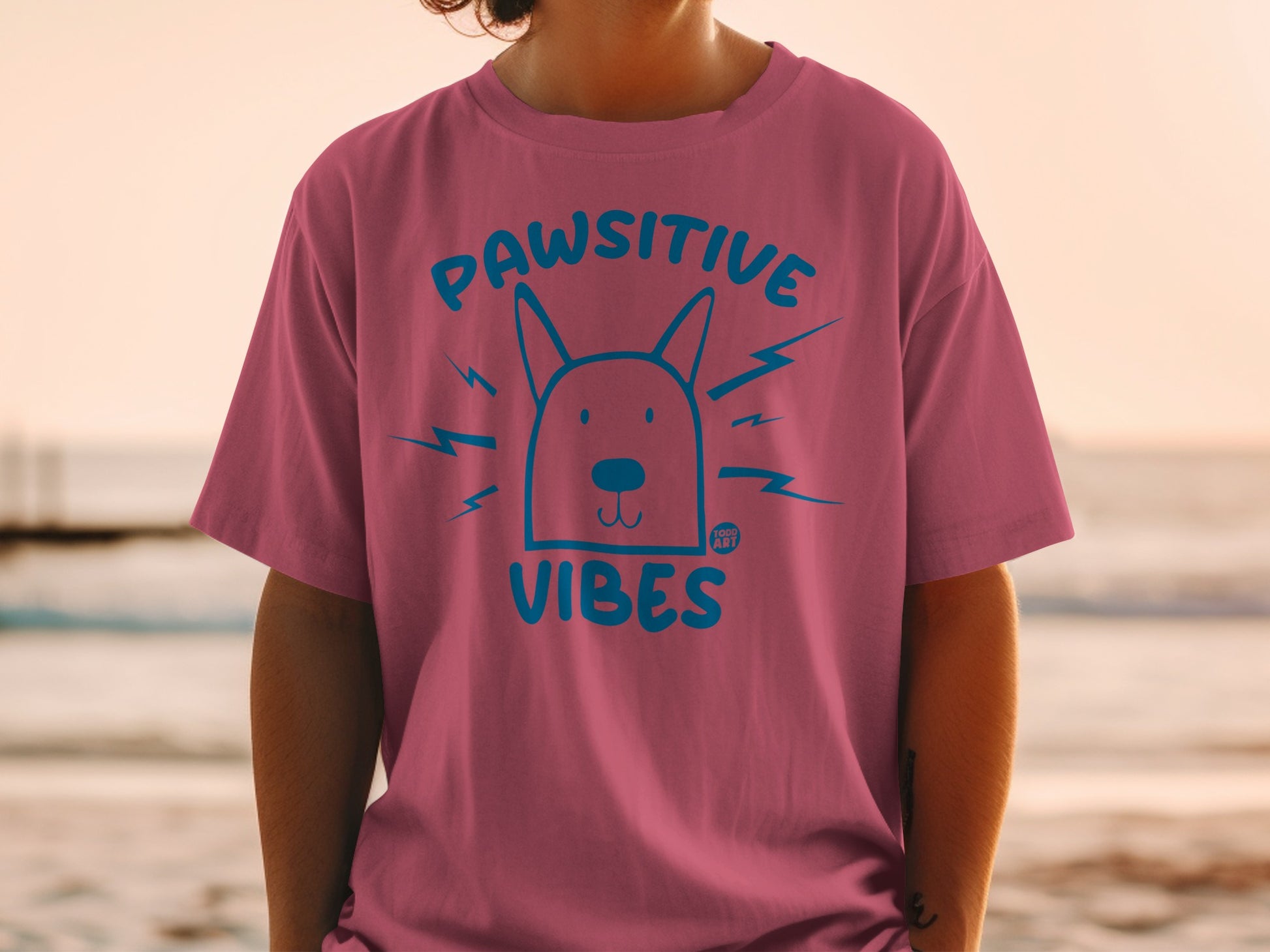 Pawsitive Vibes Cute Dog Graphic Shirt Product