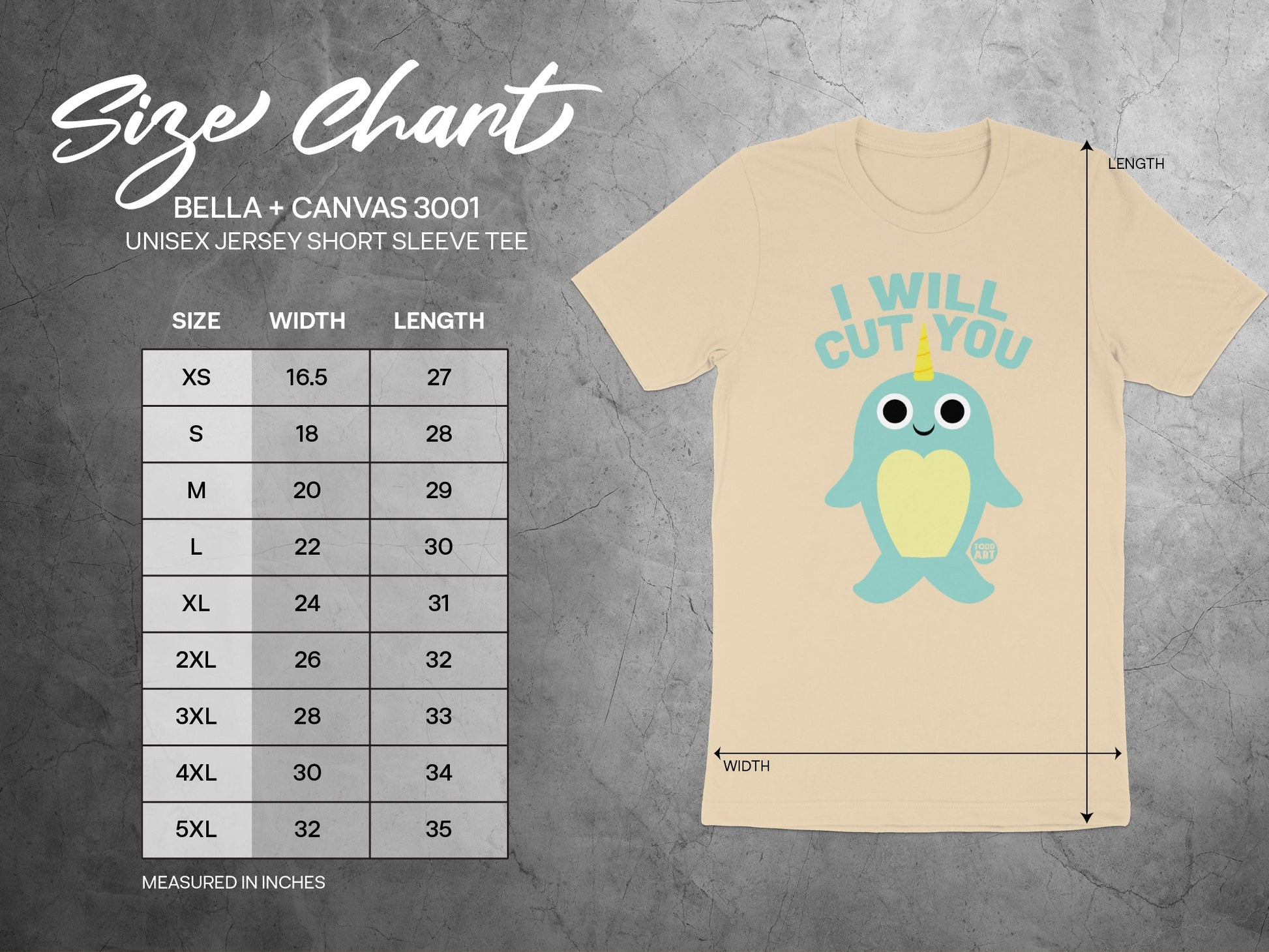 I Will Cut You Narwhal Short Sleeve Tee Shirt