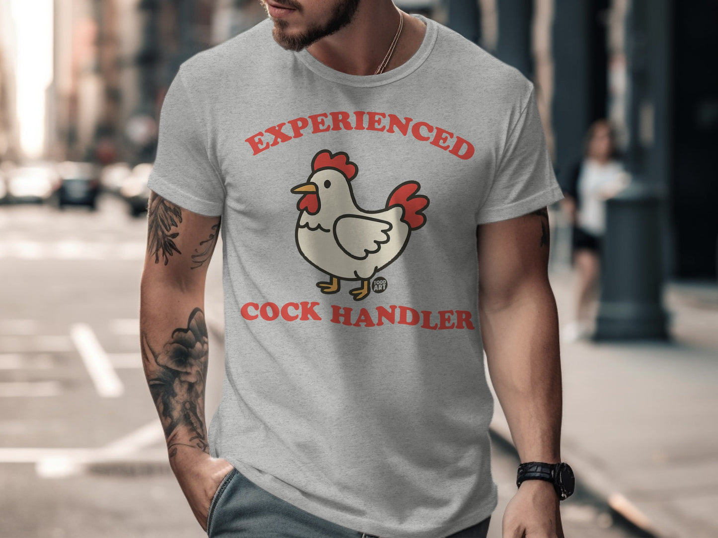 Experienced Cock Handler Funny Graphic Tee Shirt