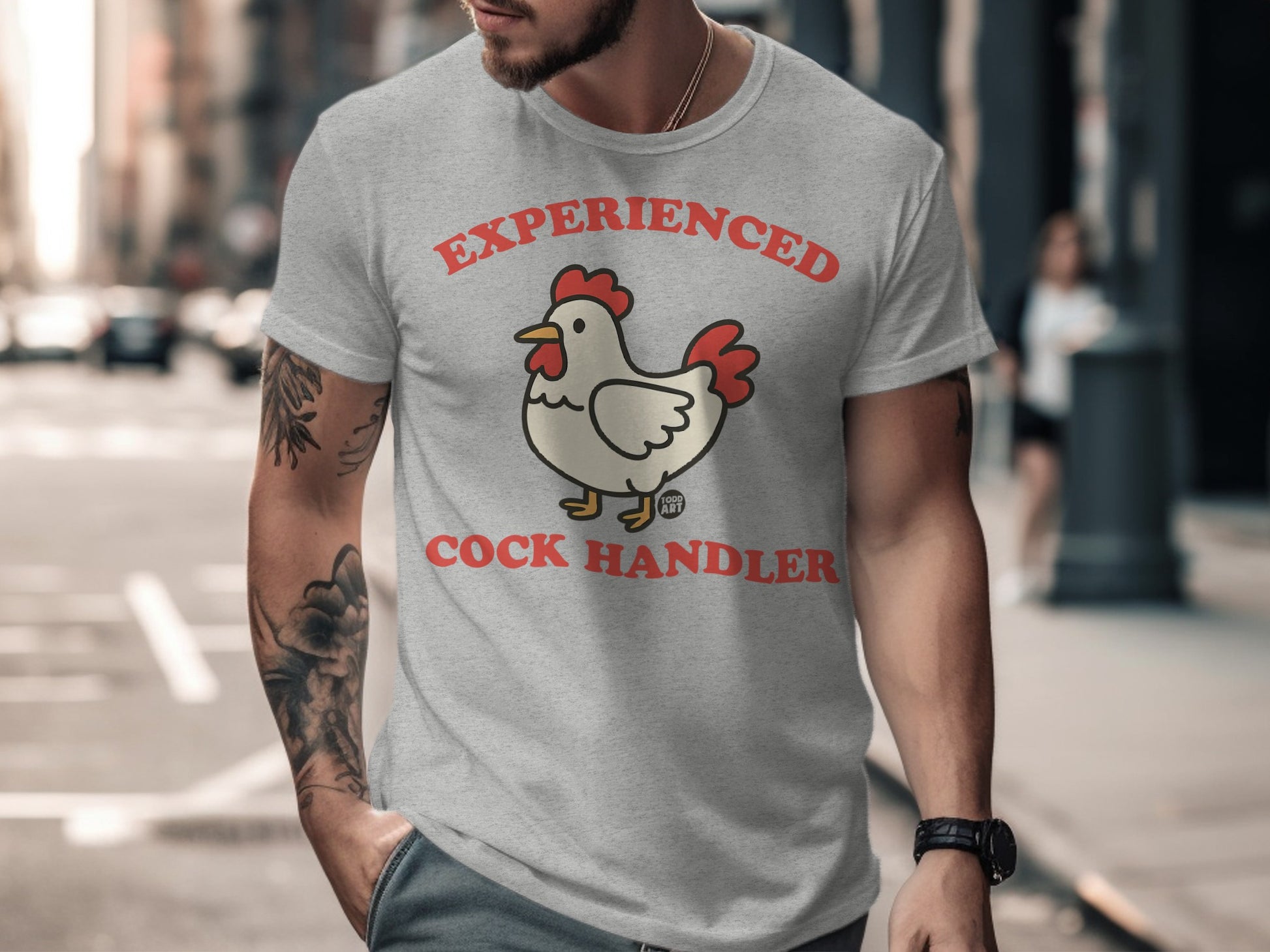 Experienced Cock Handler Funny Graphic Tee Shirt